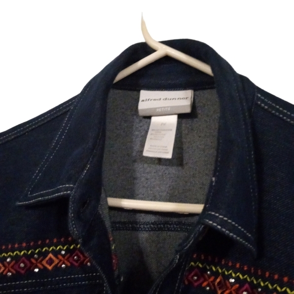 Embroidered Chambray Button Down Alfred Dunner Western Granniecore MP - Picture 9 of 12